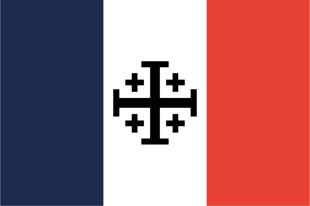 Drapeau Français Tricolore - Croix de Jérusalem