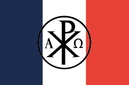Drapeau Français Tricolore - Monogramme du Christ