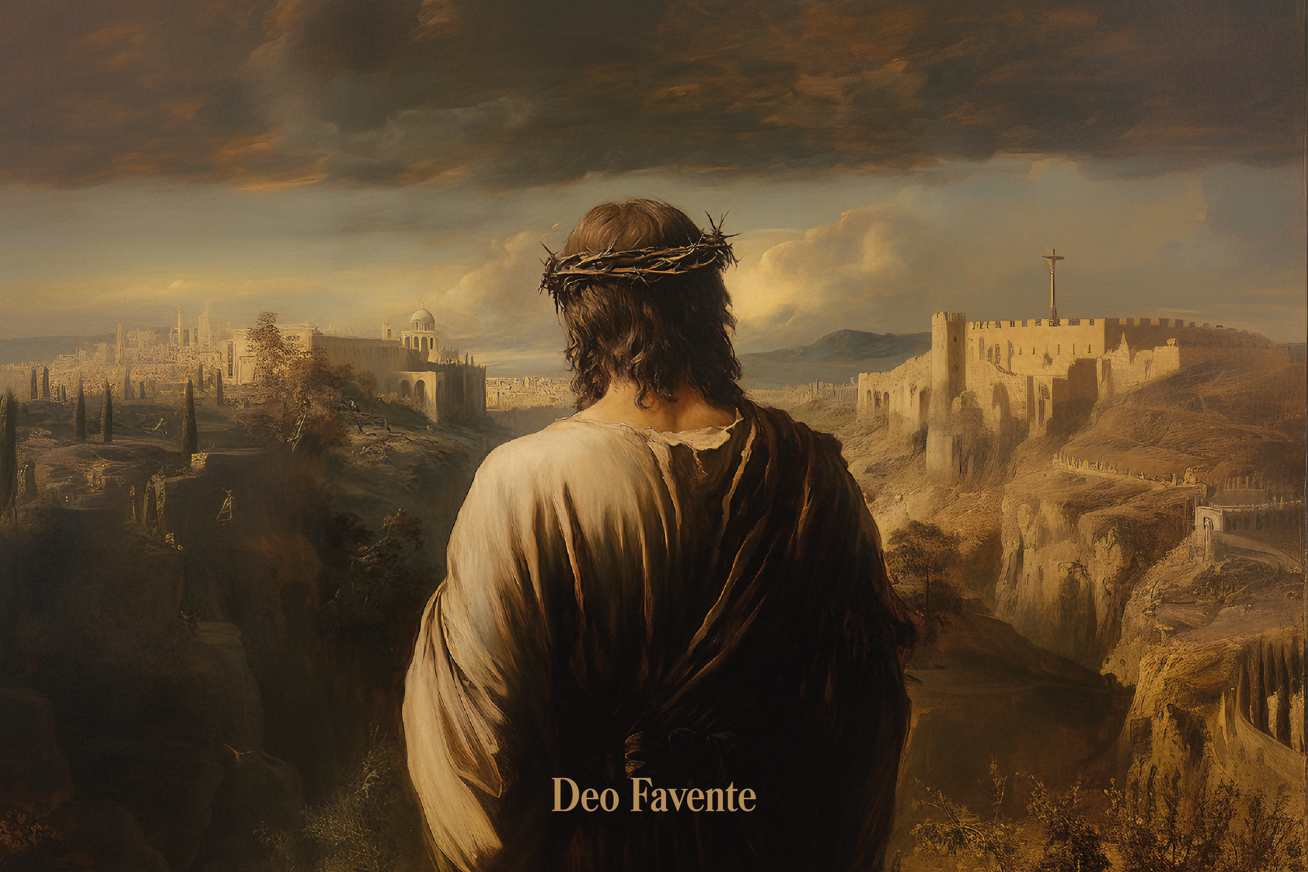 Drapeau Jesus surplombant Jérusalem