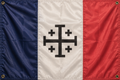 Drapeau Français Tricolore - Croix de Jérusalem